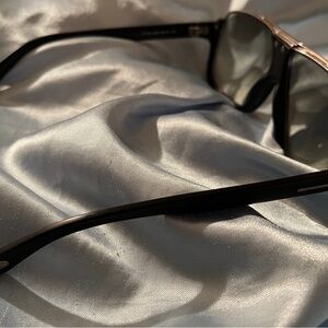 Tom Ford Matte Black Sunglasses with Silver Trim